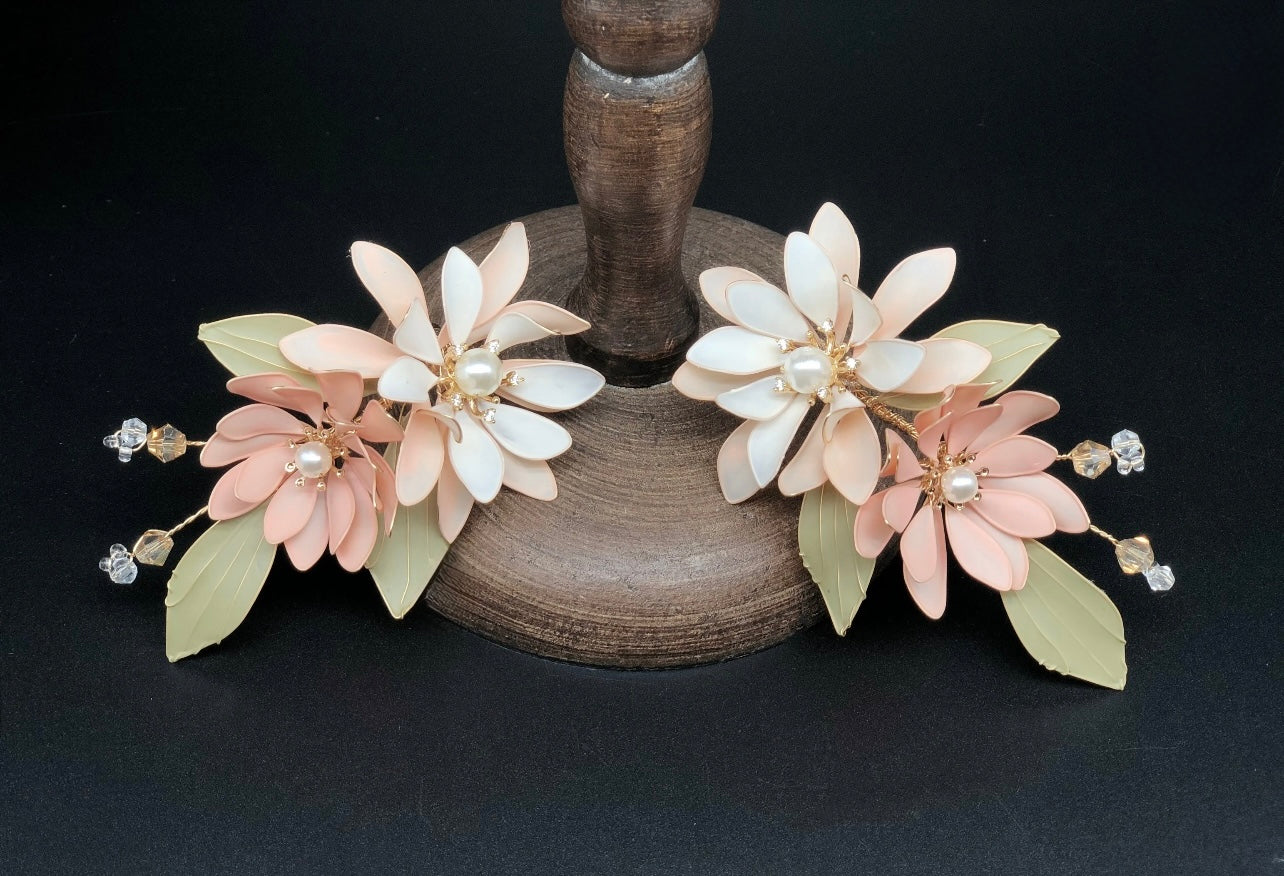 Peony Pearl Statement Drop Earrings