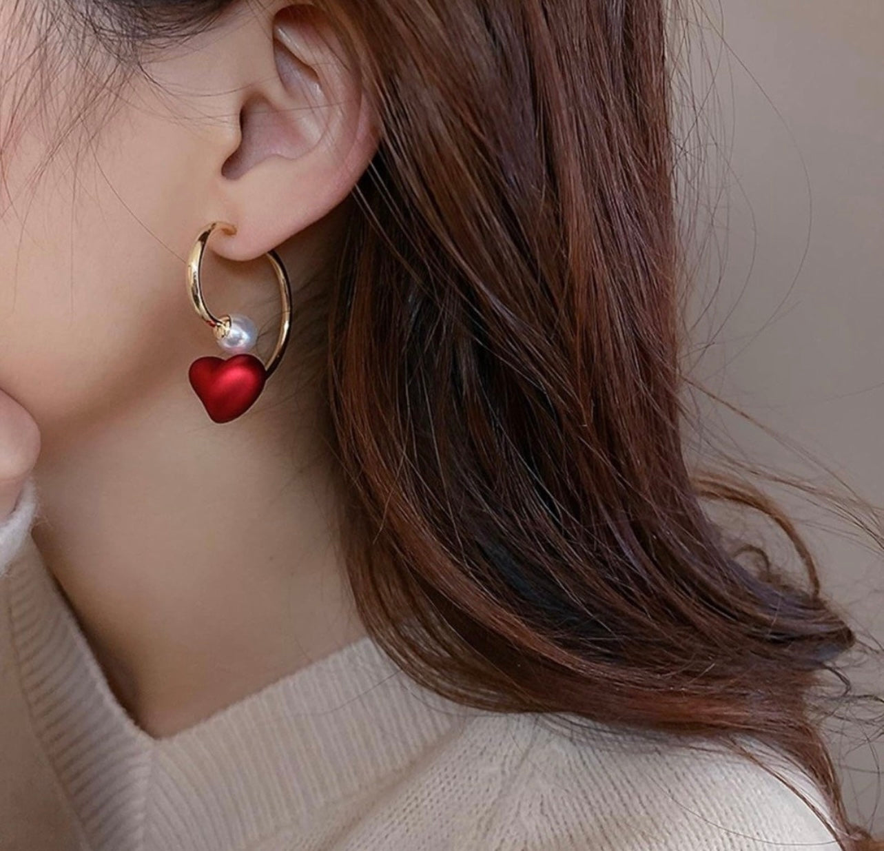 Red heart hoops