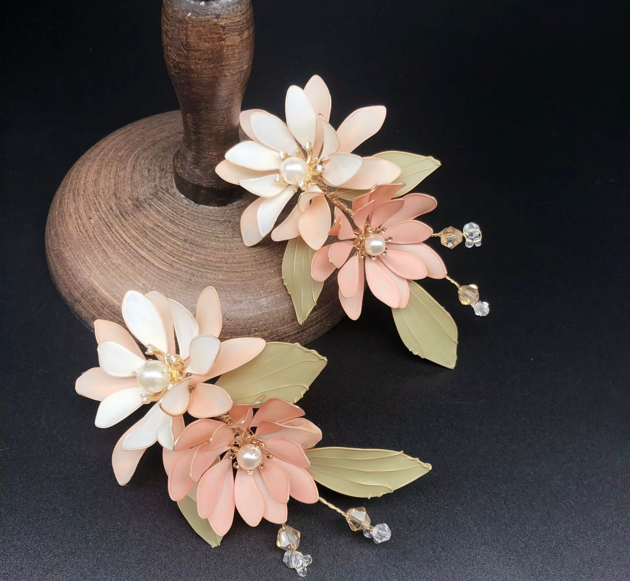 Peony Pearl Statement Drop Earrings