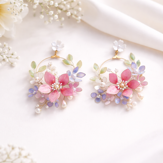 🌸 Blush Meadow Bloom Hoops
